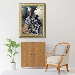 «Парижские тряпичники. 1864» в интерьере в классическом стиле над комодом