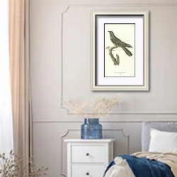 «Solitary Cuckow, male 1» в интерьере спальни в стиле прованс с синими деталями