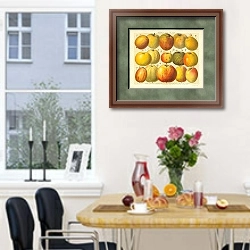 «Сорта яблок» в интерьере кухни рядом с окном