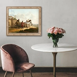 «Entrance of a farm in Russia» в интерьере в классическом стиле над креслом