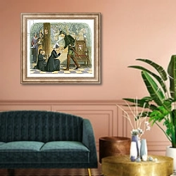 «King Edward IV and lady Elizabeth Grey» в интерьере классической гостиной над диваном