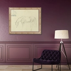«A horse grazing» в интерьере в классическом стиле в фиолетовых тонах