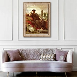 «Damocles, 1866» в интерьере гостиной в классическом стиле над диваном