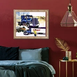 «Trucks» в интерьере спальни с акцентной стеной