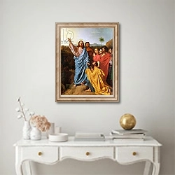 «Jesus Returning the Keys to St. Peter, 1820» в интерьере в классическом стиле над столом