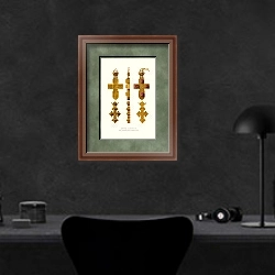 «Kresty napersnye» в интерьере кабинета в черных цветах над столом