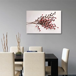 «Веточка с ягодами» в интерьере современной кухни над столом