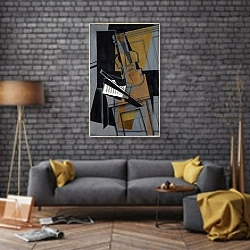 «The violin» в интерьере в стиле лофт над диваном