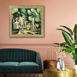 «Купание 2» в интерьере классической гостиной над диваном