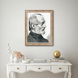 «Giuseppe Mazzini Italian Writer, Revolutionary and Political Thinker» в интерьере в классическом стиле над столом