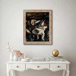 «The Garden of Earthly Delights: Hell, right wing of triptych, c.1500 3» в интерьере в классическом стиле над столом