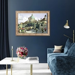 «Below the Belvedere Palace in Vienna» в интерьере в классическом стиле в синих тонах