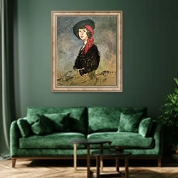 «Sketch for a portrait of the Duchess of Alba, 1939» в интерьере зеленой гостиной над диваном