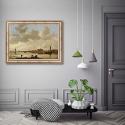 «Landscape, by Jan van Goyen» в интерьере коридора в классическом стиле