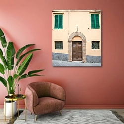 «Италия, Тоскана. Родина Брунелло Монтальчино №6» в интерьере современной гостиной в розовых тонах