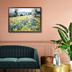 «Passing the irises» в интерьере классической гостиной над диваном