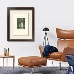 «Clounda or the Necklace of Pearl 1» в интерьере кабинета с кожаным креслом