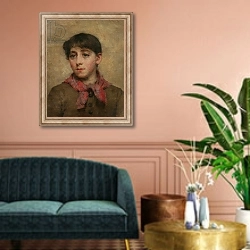 «A Newlyn Maid» в интерьере классической гостиной над диваном