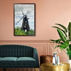 «The Windmill,2000,» в интерьере классической гостиной над диваном