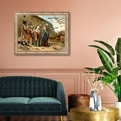 «Coming out of the Ark» в интерьере классической гостиной над диваном