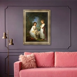 «Дети с барашком. 1790» в интерьере в классическом стиле над комодом
