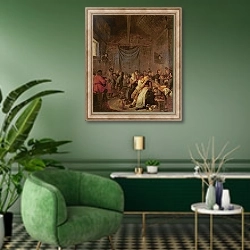 «Twelfth Night» в интерьере гостиной в зеленых тонах