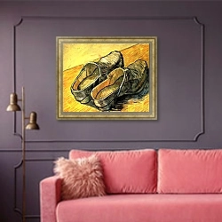 «Пара кожаных башмаков» в интерьере гостиной с розовым диваном
