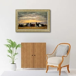 «Пляж в Вервилле» в интерьере в классическом стиле над комодом