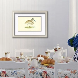 «Squacco Heron 1» в интерьере столовой в стиле прованс над столом