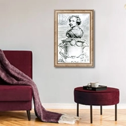 «Sir Anthony van Dyck» в интерьере гостиной в бордовых тонах