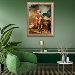 «Dauphin Charles-Louis of France» в интерьере гостиной в зеленых тонах