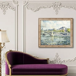 «The Seine, Paris; La Seine a Paris, 1904» в интерьере в классическом стиле над банкеткой
