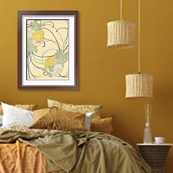 «Bijutsukai Pl.120» в интерьере спальни  в этническом стиле в желтых тонах