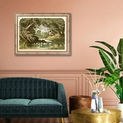 «Illustration for Mrs Hemans's To the Water Lily» в интерьере классической гостиной над диваном