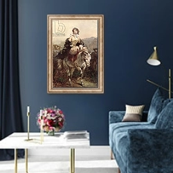 «Young Woman on a Horse» в интерьере в классическом стиле в синих тонах