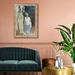 «Three Muses,» в интерьере классической гостиной над диваном