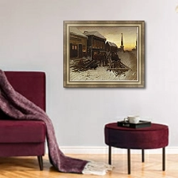 «Последний кабак у заставы. 1868» в интерьере гостиной в классическом стиле над диваном