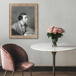 «Richard Cumberland, engraved by James Hopwood» в интерьере в классическом стиле над креслом
