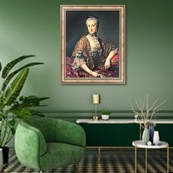«Archduchess Maria Anna Habsburg-Lothringen,» в интерьере гостиной в зеленых тонах