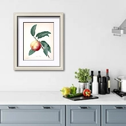 «Большой персик» в интерьере кухни в голубых тонах