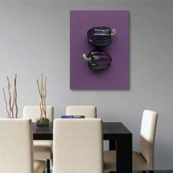 «Два баклажана на фиолетовом фоне» в интерьере современной кухни над столом