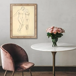 «Two Figures» в интерьере в классическом стиле над креслом