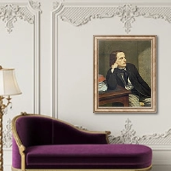 «Portrait of Paul Ansout, 1844» в интерьере в классическом стиле над банкеткой