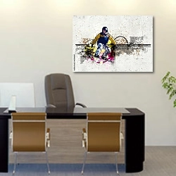 «Сноуборд. Граффити» в интерьере офиса над столом начальника