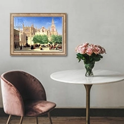 «The Cathedral of Seville» в интерьере в классическом стиле над креслом