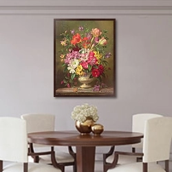 «AB/315 A Spring Floral Arrangement, 1996» в интерьере столовой в классическом стиле