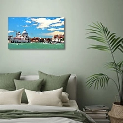 «Венеция 8» в интерьере современной спальни в зеленых тонах
