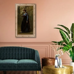 «The Reader, 1868» в интерьере классической гостиной над диваном