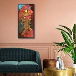 «Angel with Trumpet, 1970s» в интерьере классической гостиной над диваном