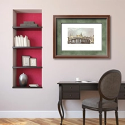 «Вид Москвы 4» в интерьере кабинета в классическом стиле над столом